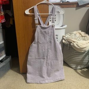 Lavender corduroy overall dress